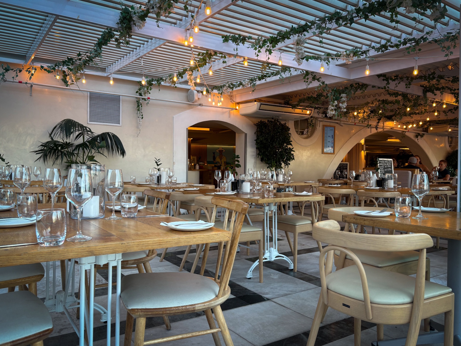 The Bellanova dining room at dusk